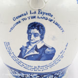 Lafayette Nation's Guest Commemorative Pitcher Historical Blue Staffordshire ZAM-284