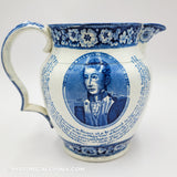 Lafayette Nation's Guest Commemorative Pitcher Historical Blue Staffordshire ZAM-284