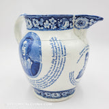 Lafayette Nation's Guest Commemorative Pitcher Historical Blue Staffordshire ZAM-284