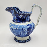 Almshouse & Deaf Dumb Asylum Hartford Pitcher Historical Blue Staffordshire ZAM-289