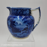 Lafayette at Washington's Tomb Pitcher Historical Blue Staffordshire ZAM-252