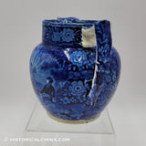 Lafayette at Washington's Tomb Pitcher Historical Blue Staffordshire ZAM-252