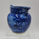 Lafayette at Washington's Tomb Pitcher Historical Blue Staffordshire ZAM-252