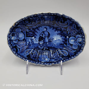 Peace & Plenty Serving Dish Historical Blue Staffordshire ZAM-489