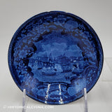 Commodore McDonnoughs Victory Cup & Saucer Historical Blue Staffordshire ZAM-105