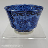 Commodore McDonnoughs Victory Cup & Saucer Historical Blue Staffordshire ZAM-105
