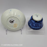 Commodore McDonnoughs Victory Cup & Saucer Historical Blue Staffordshire ZAM-105
