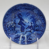 Lafayette at Franklin's Tomb Cup & Saucer Historical Blue Staffordshire ZAM-97&98