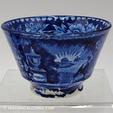 Lafayette at Franklin's Tomb Cup & Saucer Historical Blue Staffordshire ZAM-97&98
