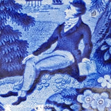 Lafayette at Franklin's Tomb Cup & Saucer Historical Blue Staffordshire ZAM-97&98