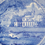 Virginia Church Childs Mug Cup & Saucer Historical Blue Staffordshire ZAM-88