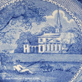 Virginia Church Childs Mug Cup & Saucer Historical Blue Staffordshire ZAM-88