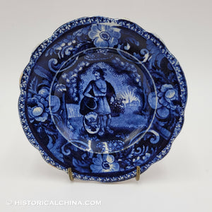 Peace & Plenty Cup Plate Historical Blue Staffordshire ZAM-119