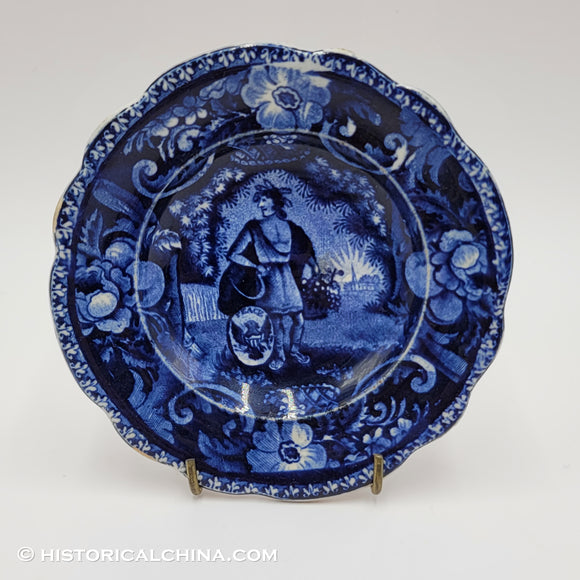 Peace & Plenty Cup Plate Historical Blue Staffordshire ZAM-119