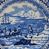 Landing of the Fathers At Plymouth Cup Plate Historical Blue Staffordshire ZAM-157