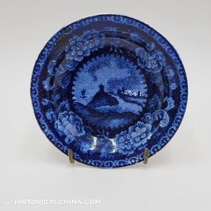 Quebec Canada Cup Plate Historical Blue Staffordshire ZAM-154
