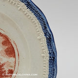 America Red Transfer "America" or "Libery" Cup Plate Historical Blue Staffordshire ZAM-130