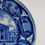 Philadelphia Custom House Cup Plate Ridgway Beauties of America Series Historical Blue Staffordshire ZAM-117