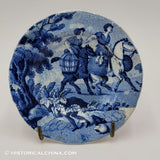 Dr Syntax Bound to a Tree by Highwaymen Cup Plate Historical Blue Staffordshire ZAM-137
