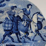 Dr Syntax Bound to a Tree by Highwaymen Cup Plate Historical Blue Staffordshire ZAM-137