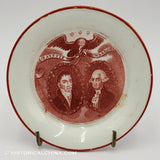 Washington & Lafayette Cup Plate Rust Transfer Historical Staffordshire ZAM-125