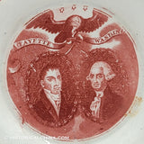 Washington & Lafayette Cup Plate Rust Transfer Historical Staffordshire ZAM-125