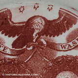 Washington & Lafayette Cup Plate Rust Transfer Historical Staffordshire ZAM-125