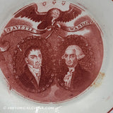 Washington & Lafayette Cup Plate Rust Transfer Historical Staffordshire ZAM-125
