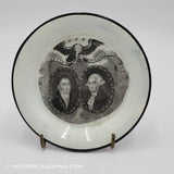 Washington & Lafayette Cup Plate Black Transfer Historical Staffordshire ZAM-126
