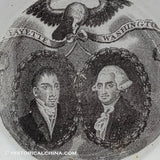 Washington & Lafayette Cup Plate Black Transfer Historical Staffordshire ZAM-126
