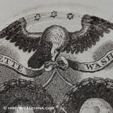 Washington & Lafayette Cup Plate Black Transfer Historical Staffordshire ZAM-126