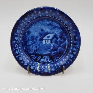 Cottage in the Woods Ruggles House Cup Plate Historical Blue Staffordshire ZAM-135