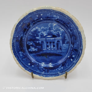 Philadelphia Staughton's Church Cup Plate Historical Blue Staffordshire ZAM-120