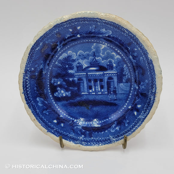 Philadelphia Staughton's Church Cup Plate Historical Blue Staffordshire ZAM-120