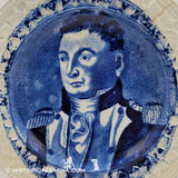Welcome Lafayette Nations Guest Cup Plate Embossed Border Historical Blue Staffordshire ZAM-123
