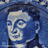 Welcome Lafayette Nations Guest Cup Plate Embossed Border Historical Blue Staffordshire ZAM-123