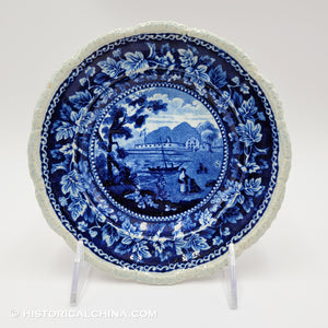 Fort Gansevoort 6 1/2" Plate Historical Blue Staffordshire ZAM-386