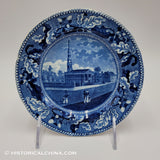 St Pauls Church Chapel New York 6 3/8" Plate Historical Blue Staffordshire ZAM-371
