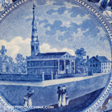 St Pauls Church Chapel New York 6 3/8" Plate Historical Blue Staffordshire ZAM-371