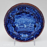 McDonough's Victory Luster Rimmed 7 1/2" Plate Historical Blue Staffordshire ZAM-415