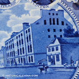 2 Medallion Erie Canal U.S. City Hotel Historical Blue Staffordshire ZAM-298