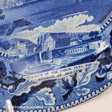 2 Medallion Erie Canal U.S. City Hotel Historical Blue Staffordshire ZAM-298