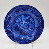 Baltimore & Ohio Railroad on the Incline 9 1/4" Plate Historical Blue Staffordshire ZAM-364