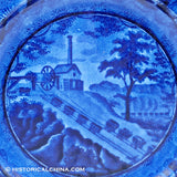 Baltimore & Ohio Railroad on the Incline 9 1/4" Plate Historical Blue Staffordshire ZAM-364