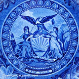 Arms of New York State 10" Plate Historical Blue Staffordshire ZAM-337