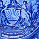 Arms of New York State 10" Plate Historical Blue Staffordshire ZAM-337