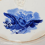 Arms of New York State 10" Plate Historical Blue Staffordshire ZAM-337