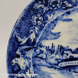 Upper Ferry Bridge 10 3/8" Plate Spread Eagle Border Historical Blue Staffordshire ZAM-410