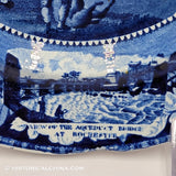 4 Medallion Niagara Sheep Shearing Aqueduct 10 1/8" Dinner Plate Historical Blue Staffordshire ZAM-307