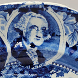 4 Medallion Niagara Sheep Shearing Aqueduct 10 1/8" Dinner Plate Historical Blue Staffordshire ZAM-307